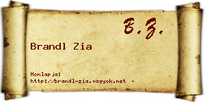Brandl Zia névjegykártya